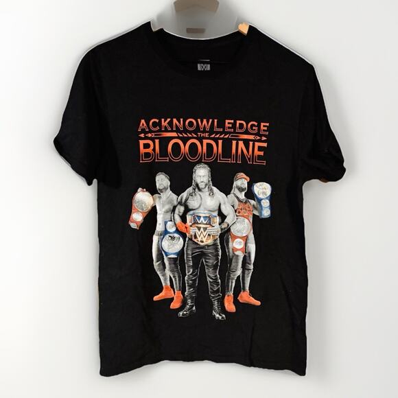 WWE Acknowledge The Bloodline Roman Reigns Usos T-Shirt Black Medium Wrestling - Picture 1 of 4